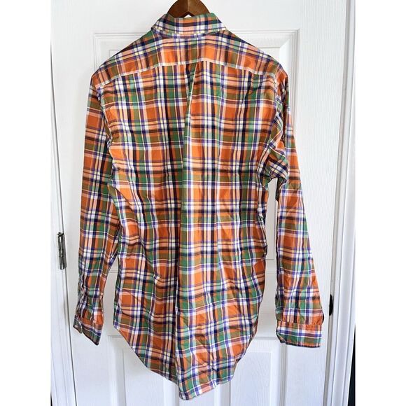 Ralph Lauren Classic Fit Orange Green Purple Plaid Long Sleeve Shirt Mens M - Picture 3 of 7